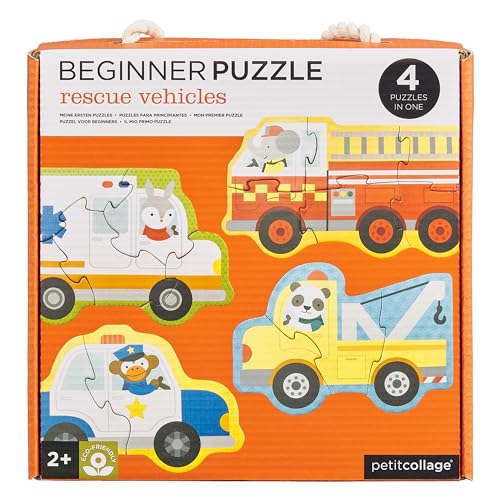 Petit Collage PTC333 Rescue Vehicles Beginner Puzzle Jigsaw, Multi von Petit Collage