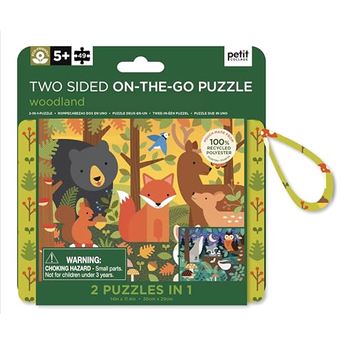 Petit Collage Two Sided On-The-Go Puzzle Woodland, 0810073342033 von Petit Collage