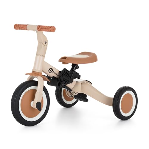 Petite&Mars Multifunktionales 5-in-1-Dreirad Turbo * Fahrrad * Dreirad * Laufrad * Rutschauto * Lauflernfahrzeug (Desert Sand) von Petite&Mars