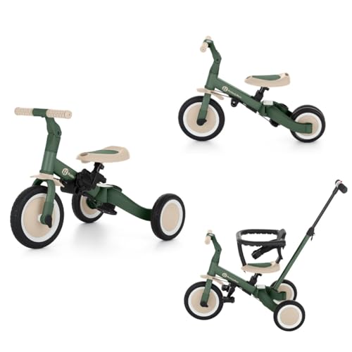 Petite&Mars Multifunktionales 5-in-1-Dreirad Turbo * Fahrrad * Dreirad * Laufrad * Rutschauto * Lauflernfahrzeug (Misty Green) von Petite&Mars