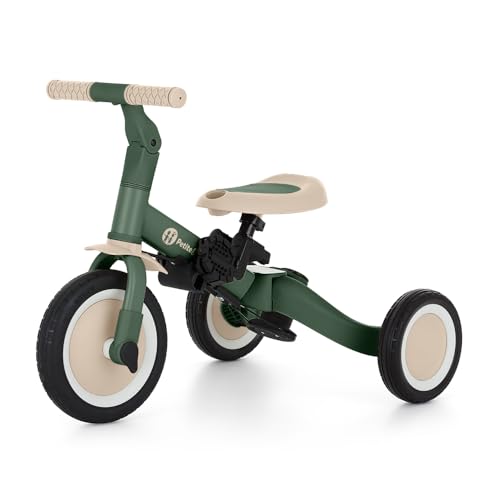 Petite&Mars Multifunktionales 5-in-1-Dreirad Turbo Misty Green * Fahrrad * Dreirad * Laufrad * Rutschauto * Lauflernfahrzeug (Misty Green) von Petite&Mars