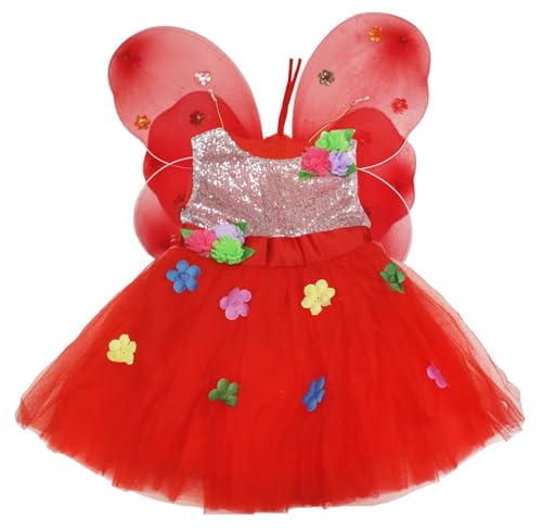 Petitebelle Schmetterlingsfeenkostümkleid (Rot/Schmetterling, XXX-Large) von Petitebelle