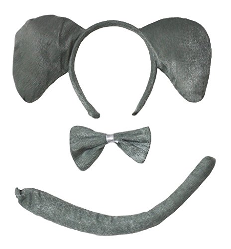 Petitebelle Stirnband Bowtie Schwanz 3pc Costume (Elefant, Einheitsgröße) von Petitebelle