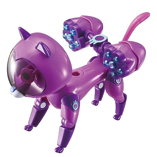 Petronix Defenders EU820220 - Transformierendes Max Mode Pet Kitt-10, ca. 12 cm große Spielfigur für Kinder, verwandelbare Roboter-Katze mit anhängbaren Kanonen von AlphaToys