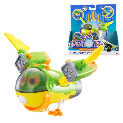 AlphaToys Petronix Defenders EU820240 - Transformierendes Max Mode Pet Paul-E, ca. 12 cm große Spielfigur für Kinder, verwandelbarer Roboter-Vogel mit aktivierbaren Rettungsklammern von AlphaToys