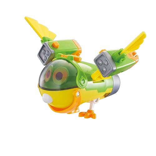 AlphaToys Petronix Defenders EU820240 - Transformierendes Max Mode Pet Paul-E, ca. 12 cm große Spielfigur für Kinder, verwandelbarer Roboter-Vogel mit aktivierbaren Rettungsklammern von AlphaToys