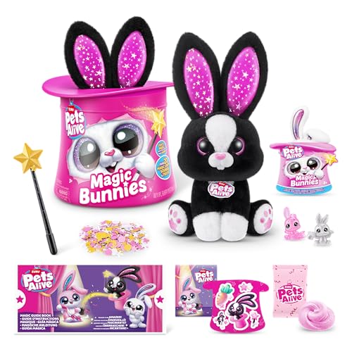 Pets Alive 9549D Magic Bunnies von ZURU, Black Bunny (Sootie), Large (32 cm) von Pets Alive