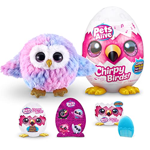 Pets Alive Chirpy Birds - Interaktive Überraschungstiere mit elektronischer Sprachausgabe und Wiederholung, Eule, Normi (Owl) von Pets Alive