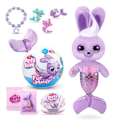 Pets Alive Furmaids by ZURU Mermaid Plush Interactive Lights Sounds Girls Toy (Purple Bunny) von Pets Alive