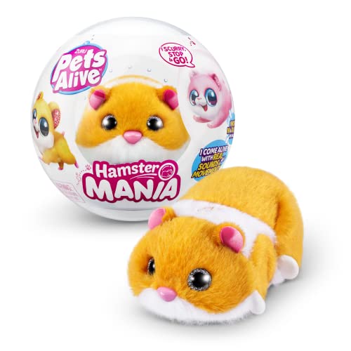 Pets Alive Hamster Mania von ZURU, Orange Hamster, Pet Nurture, Kuscheltier, Real Alive, 20+ Sounds Interaktiv, Elektronisches Haustier, (Orange) von Pets Alive