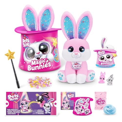 Pets Alive 9549A Magic Bunnies von ZURU, Pink Bunny (Candy), Large (32 cm) von Pets Alive