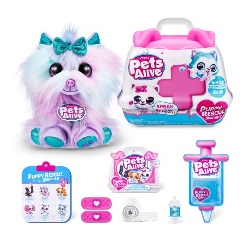 Pets Alive Pet Shop Surprise Series 3 Puppy Rescue von ZURU, Yorkshire, Nurture Play, Auspacken des Kuscheltiers, Interaktives Heilen von Pets Alive