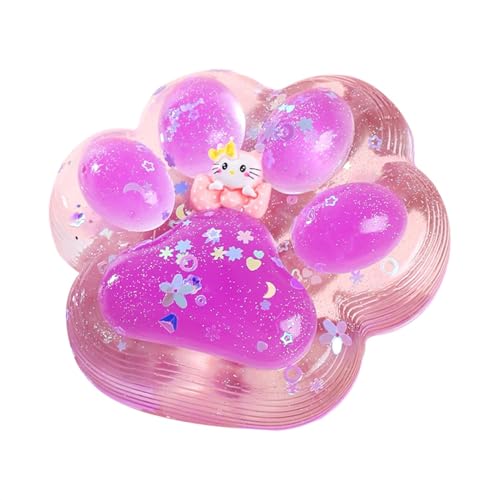 Peufcmi Katzenpfoten Squishy, Squeeze Spielzeug, Squishy-Fidget-Spielzeug zum Stressabbau, Lila, Kind, Tier von Peufcmi