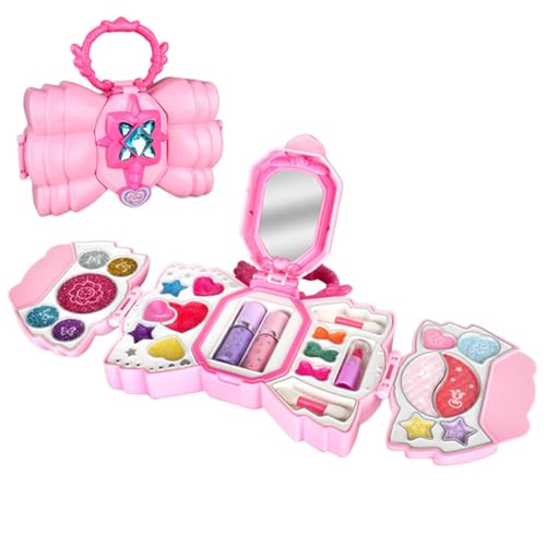 Kinderschminke Set Mädchen, Kinderschminke Set Schminkkoffer Mädchen, Friseur-und Schminktaschen-Beauty-Set, Schminkkoffer Mädchen Spielzeug, Geburtstag Weihnachts Geschenke für Mädchen von Peufcmi