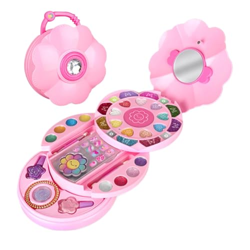 Kinderschminke Set Mädchen, Kinderschminke Set Schminkkoffer Mädchen, Friseur-und Schminktaschen-Beauty-Set, Schminkkoffer Mädchen Spielzeug, Geburtstag Weihnachts Geschenke für Mädchen von Peufcmi