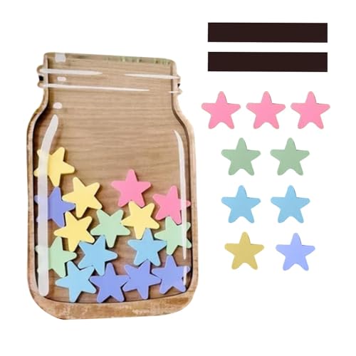 Klassenzimmer Belohnung Jar für Kinder, magnetische Belohnung Jar, Stars Belohnung Jar und Token, Incentive Jar positives Verhalten Home School Lehrer, personalisierte Belohnungsdiagramme fürVerhalten von Peufcmi