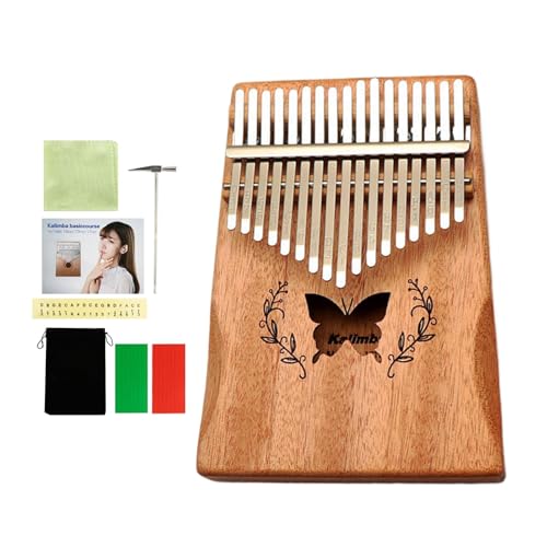 Minis Daumenklavier mit 17 Tasten, Tragbares Minis Massivholz Finger Piano, Tragbare Instrument Finger Klavier, Minis Daumenklavier Anfänger Kinder Geschenk von Peufcmi