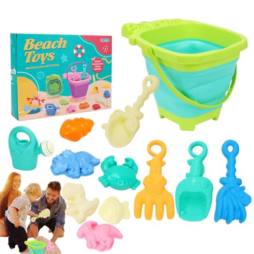 Peufcmi Sandeimer und Schaufeln Set, Kids Beach Toys | Kreatives Cartoon Beach Spielzeug - Buntes Spielset mit faltbaren Schaufeln von Bucket, niedliche Reisebehörer für Reisen von Peufcmi