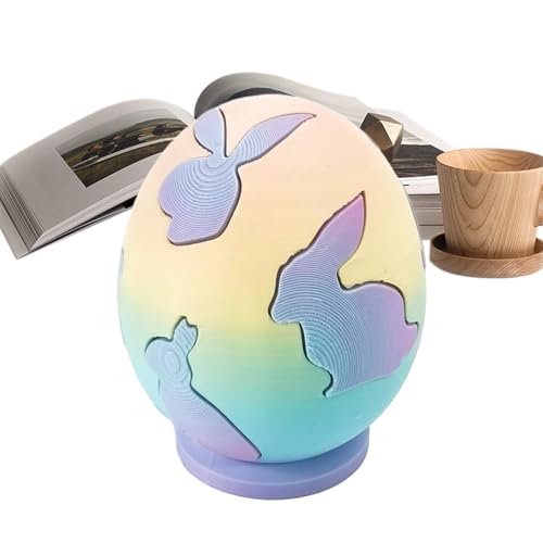 Peufcmi Toy Eggs 3D gedruckt, Ostereispielzeug 3D gedruckt | Desktop -Ornament Toys | Dekorative Tischverzierung für Wohnkultur, süße Kaninchen -Puzzle -Bausteine von Peufcmi