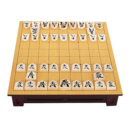 Pevfeciy Shogi - Traditionelle Spiele - Japanisches Schachspiel Set - Holzbrett Mit Schubladen Und 42 Spielstücken - Japan Geschenk - Reiseschach-Setjapan Geschenk,Basswood,270x250x50mm von Pevfeciy