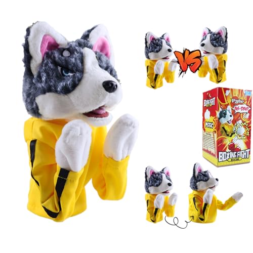 2024 Neue Kung Fu Tier Spielzeug Husky Handschuhe Puppe Kinderspiel Plüschtiere, gefüllte Handpuppe Hund Action Spielzeug, Boxen Husky Interaktive Tricky Spielzeug Geschenk für Kinder (1 Stück) von Pgtc