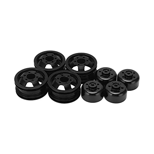 Phefop 1/16 Aluminium-RC-Felgennabe und Performance-Radnabe für WPL Fj40 C14 C24 B14 B24 B16 B36, Geeignet für Langes, Raues Fahren, für RC-Enthusiasten (Black) von Phefop