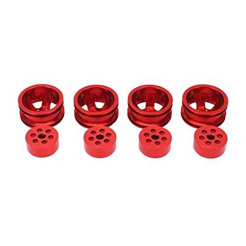 Phefop 1/16 Aluminium-RC-Felgennabe und Performance-Radnabe für WPL Fj40 C14 C24 B14 B24 B16 B36, Geeignet für Langes, Raues Fahren, für RC-Enthusiasten (Rot) von Phefop