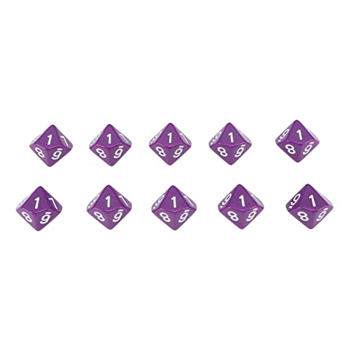 10-seitige Numerische Würfel aus Kunststoff, Schönes Design, Wahrscheinliches Spielen, Perfektes für Brettspiele, 20-teiliges Würfelset (Purple) von Phefop