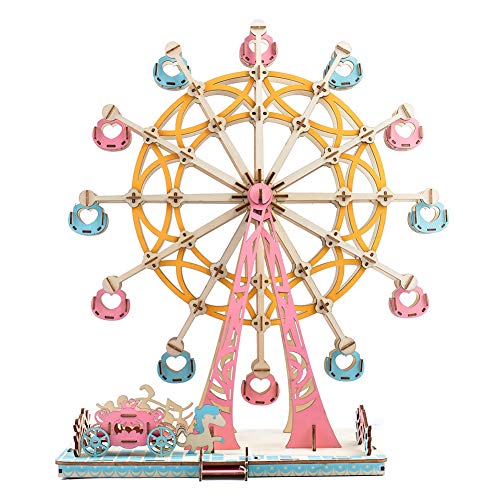 3D Puzzle Riesenrad Holzpuzzle Set, Riesenrad Spielzeug Mechanisches Modell DIY Beobachtungsrad für Erwachsene und Kinder von Phefop