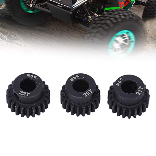 Phefop Chromstahl Schwarz HRC42-38 Ritzelsatz 17T-28T Zahnhöhe für RC-Car, 3er-Pack Getriebe mit Schrauben, Kompatibel mit 1/10 1/8 Offroad (20~22T) von Phefop