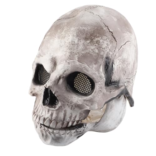 Phefop Halloween-Helm mit Kopfknochen und Voller Kopfbedeckung, Gruselige Gesichtsmaske für Halloween-Partykostüme, Cosplay-Requisiten, Gruselige Gesichtsmaske für Ha von Phefop