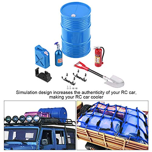 Simulationswerkzeug-Set Inklusive Schaufel, Öltank, Kraftstofftank, Feuerlöscher für RC-Car-Enthusiasten, Modellauto-Liebhaber (Typ D) von Phefop