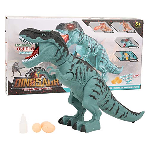 Simuliertes Flammennebelspray Elektro T-Rex Dinosaurier-Spielzeug, Feuerspeiender Laufender Tyrannosaurus Rex, Eier legen, Brüllende Geräusche, Leuchtende Augen blau) (Spray von Phefop