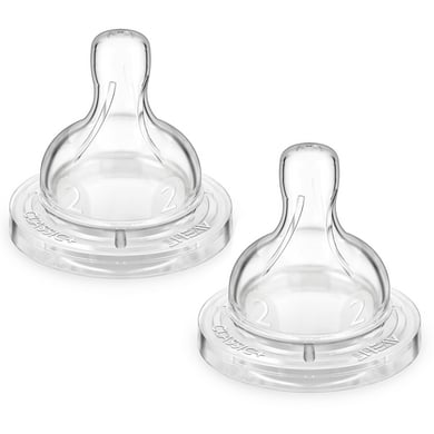 Philips Avent Anti-Kolik Klassik+ Sauger für Flasche SCF632/27, langsamer Nahrungsfluss ab dem 1. Monat, 2 Stück von Philips Avent