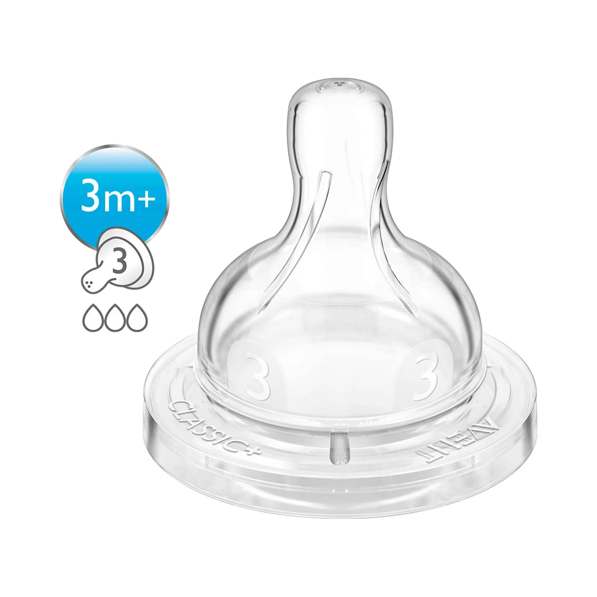 Philips Avent Klassik+/ Anti-Colic Sauger, SCF633/27, Silikon, ab 3M von Philips Avent