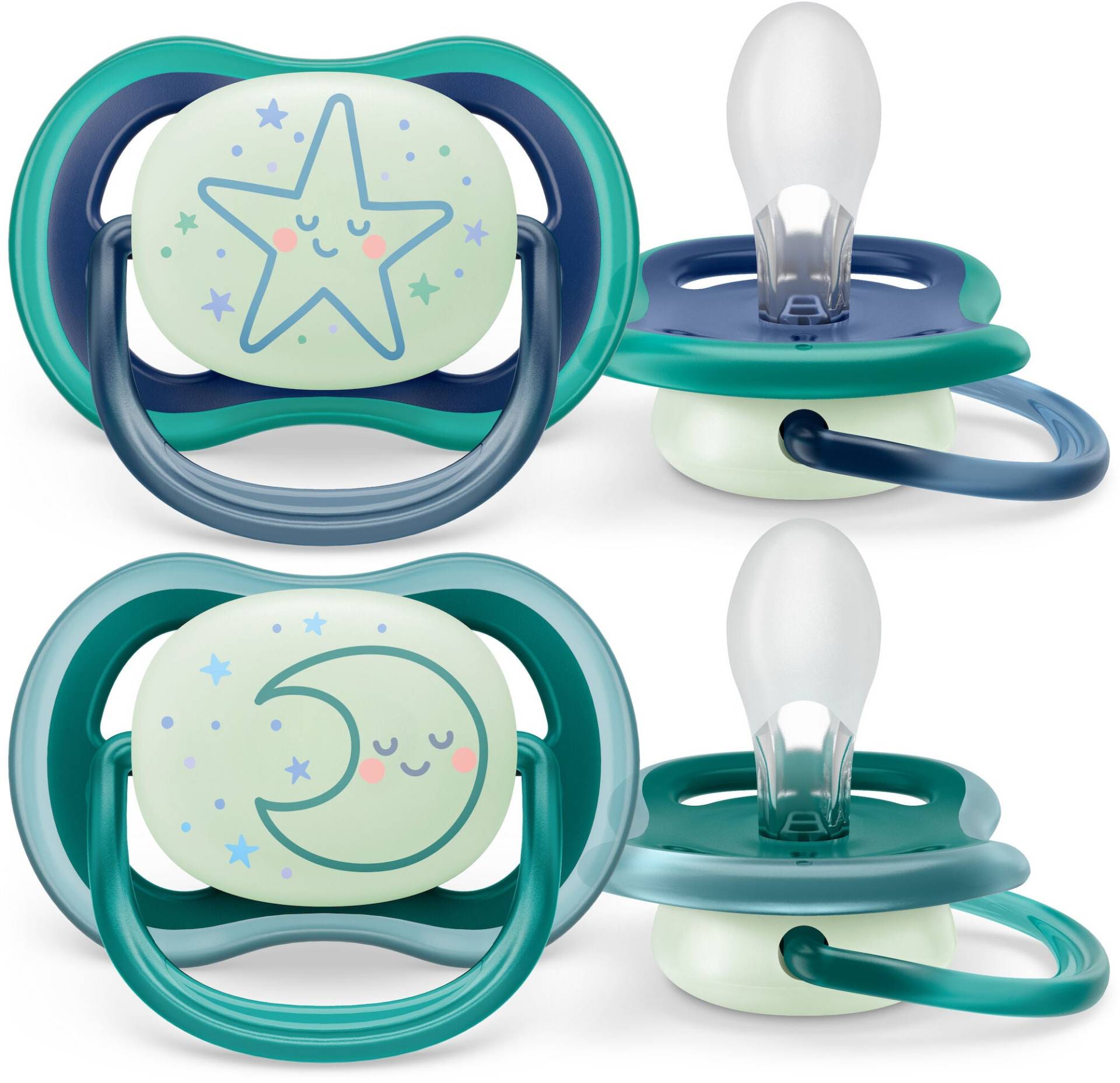 Philips Avent Ultra Air Night Schnuller 2er-Pack 6-18m, Grün/Blau von Philips Avent