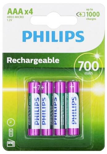 Philips HR03 Micro (AAA)-Akku NiMH 700 mAh 1.2V 4St. von Philips