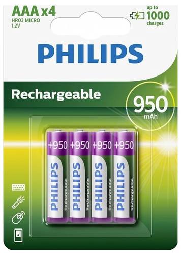 Philips HR03 Micro (AAA)-Akku NiMH 900 mAh 1.2V 4St. von Philips