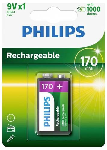 Philips HR22 9V Block-Akku NiMH 170 mAh 8.4V 1St. von Philips