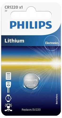 Philips Knopfzelle CR 1220 3V 1 St. Lithium Minicells von Philips