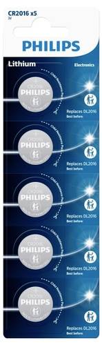 Philips Knopfzelle CR 2016 3V 5 St. Lithium Minicells von Philips