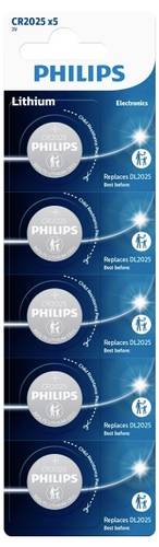 Philips Knopfzelle CR 2025 3V 5 St. Lithium Minicells von Philips