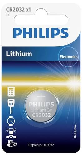 Philips Knopfzelle CR 2032 3V 1 St. Lithium Minicells von Philips