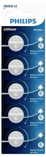 Philips Knopfzelle CR 2032 3V 5 St. Lithium Minicells von Philips