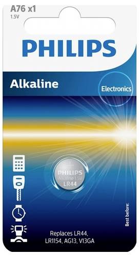 Philips Knopfzelle LR 44 1.5V 1 St. Alkali-Mangan A76 von Philips