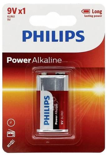 Philips Power 6LR61 9V Block-Batterie Alkali-Mangan 9V 1St. von Philips