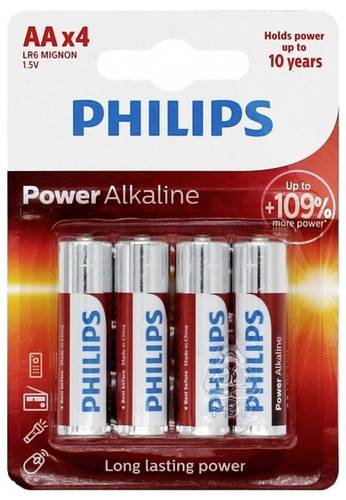 Philips Power LR6 Mignon (AA)-Batterie Alkali-Mangan 1.5V 4St. von Philips