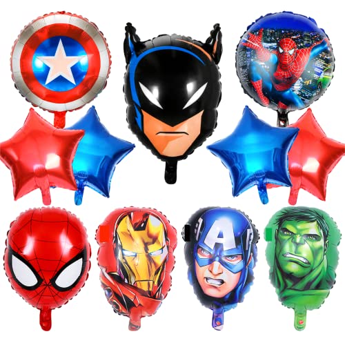 Philoctes Geburtstag Luftballons Set,11Pcs Folienballons Kindergeburtstag,Deko Geburtstag Kinder Jungen,Pentagramm Ballon Rot Blau,Themen Party Supplies von Philoctes