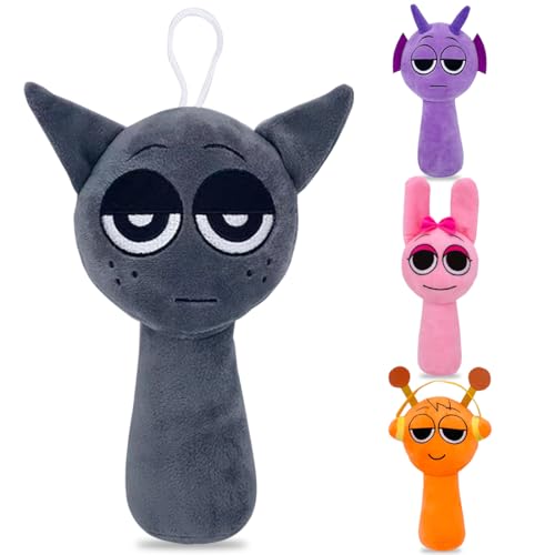 Philoctes Sprunki Plush Grau,21 cm Plushies Horror Musikspiel Kuscheltier,Incrediboxes Stofftier,Spielfigur Spielzeug für Mädchen und Jungen,Kinder Spielzeug für Fans & Sammler ab 15 Jahre von Philoctes