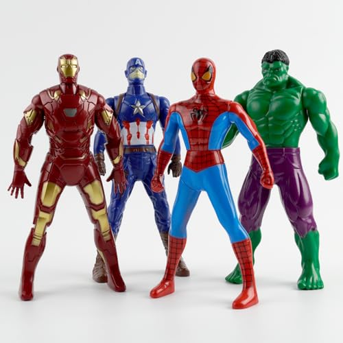 Philoctes Superhelden Figuren 18cm, Figur Anime Actionfiguren Super Hero Anime Sammlung Modell Spielzeug Statue Dekoration Zubehör Figur Kuchen Dekoration mit 4 Figuren von Philoctes